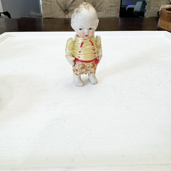 Rare Striking Antique Porcelain Boy Jointed Bisque Doll Made in Japan - Picture 2 of 13